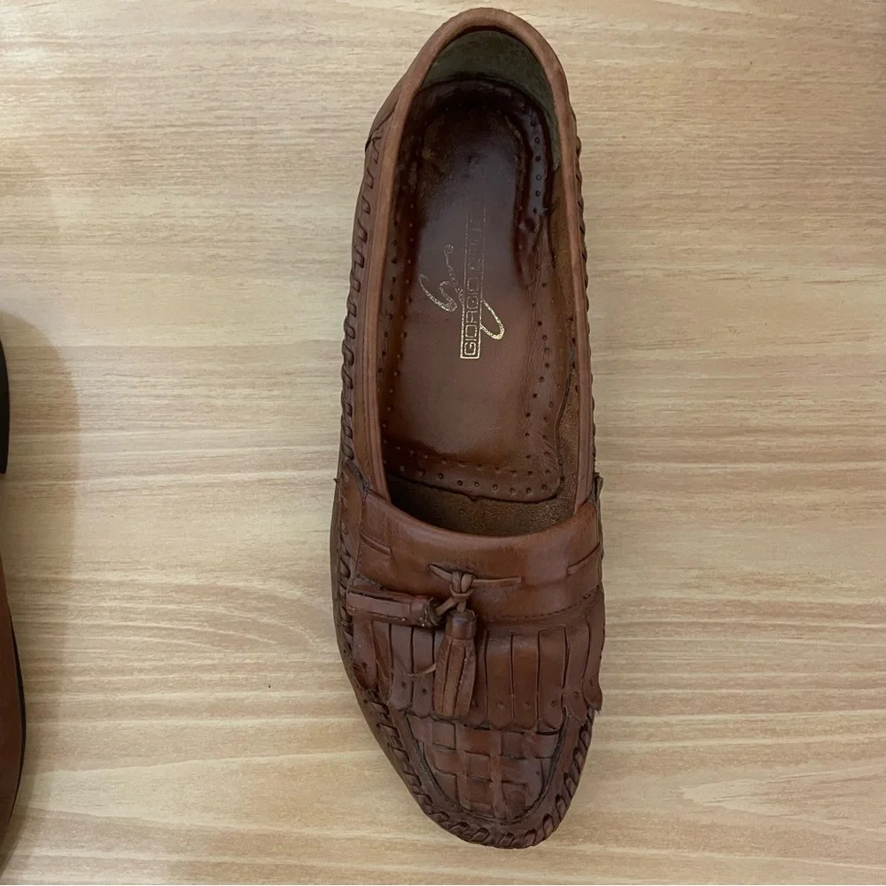 Giorgio Brutini brown leather tassel loafers size 8D